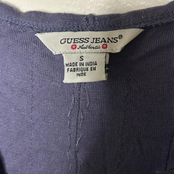 GUESS Sexy Deep Blue Spaghetti Strap Tank Top Cami Sequins Beads size S - Picture 5 of 6